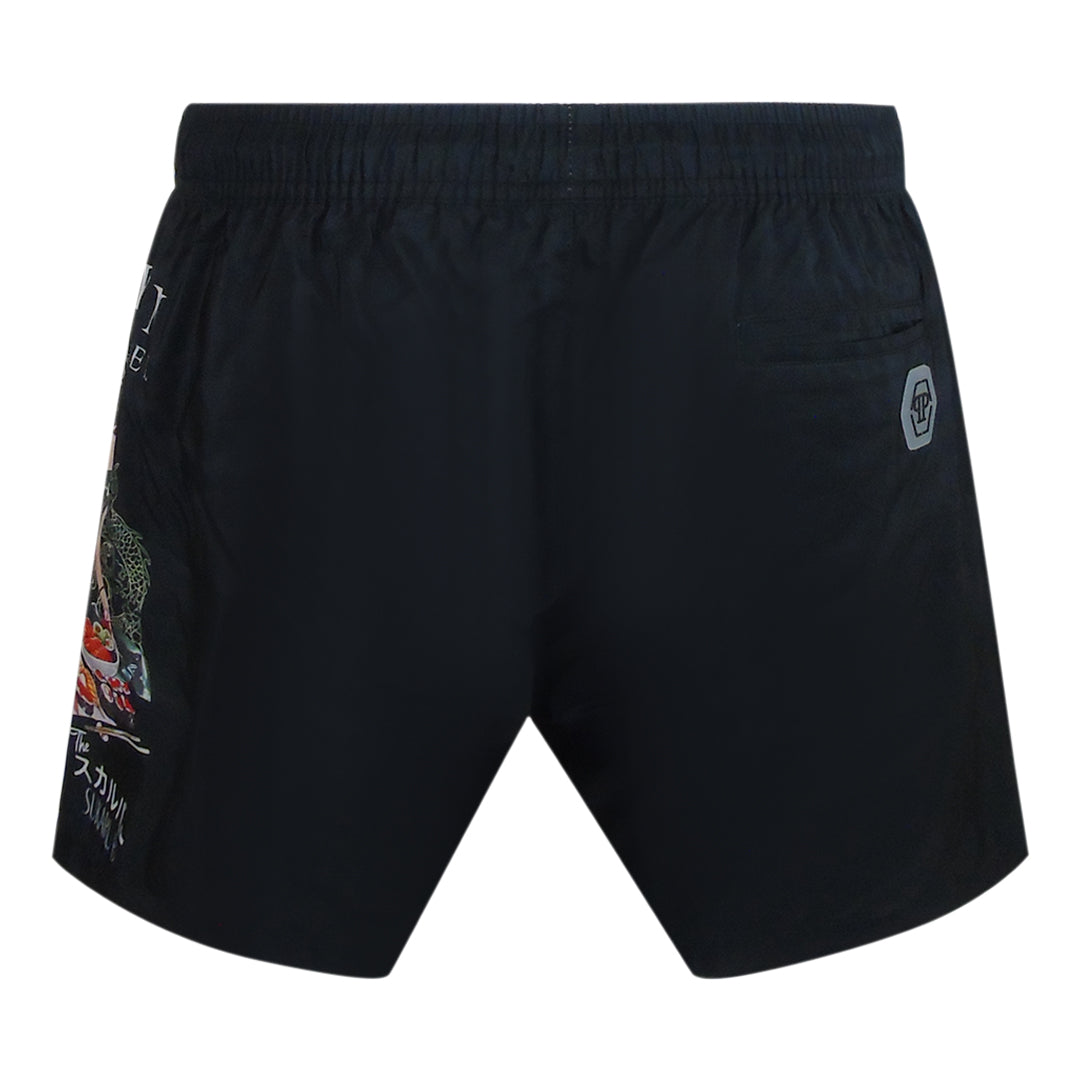 Philipp Plein Pin Up Logo Medium Boardshort Black Swim Shorts L