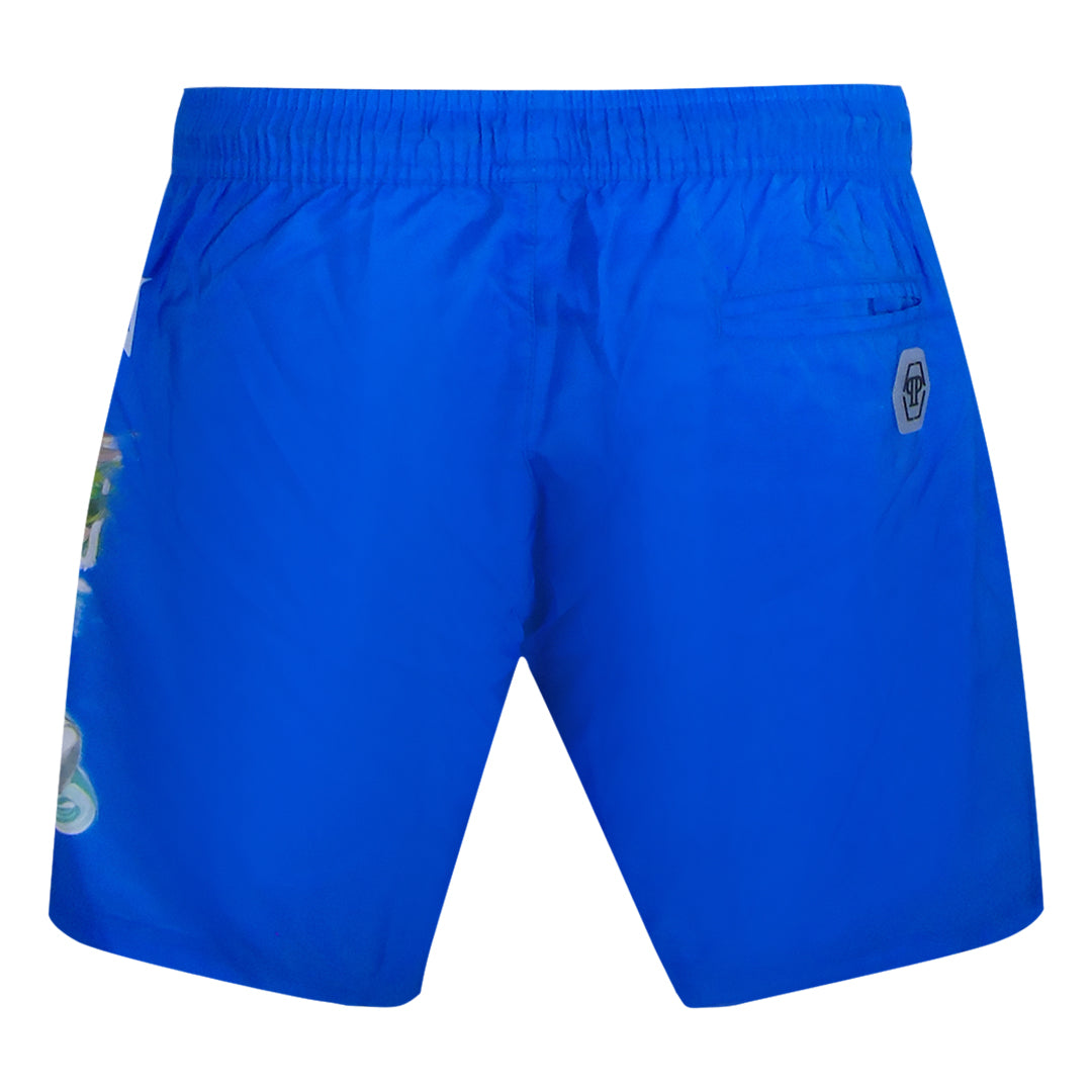 Philipp Plein Pin Up Logo Medium Boardshort Dark Blue Swim Shorts L