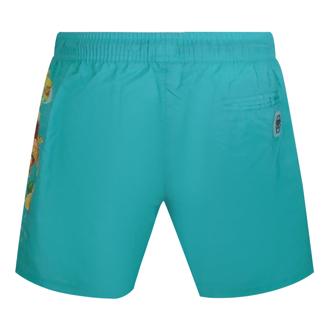 Philipp Plein Pin Up Logo Medium Boardshort Turquoise Swim Shorts L