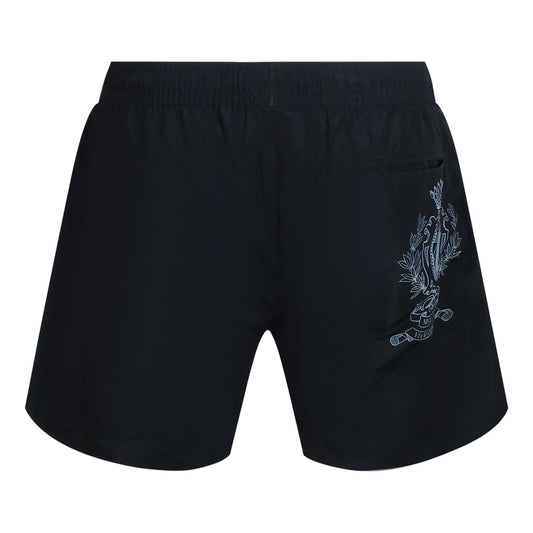 Philipp Plein Teddy Bear Club Logo Medium Boardshort Black Swim Shorts L