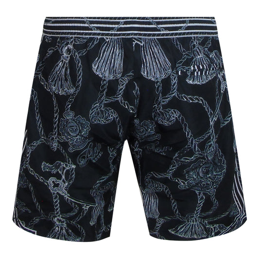 Philipp Plein Tassels Logo Long Boardshort Black Swim Shorts L