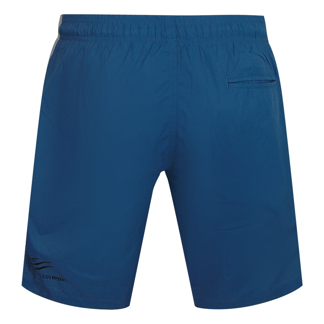 Plein Sport Vertical Logo Long Boardshort Light Blue Swim Shorts