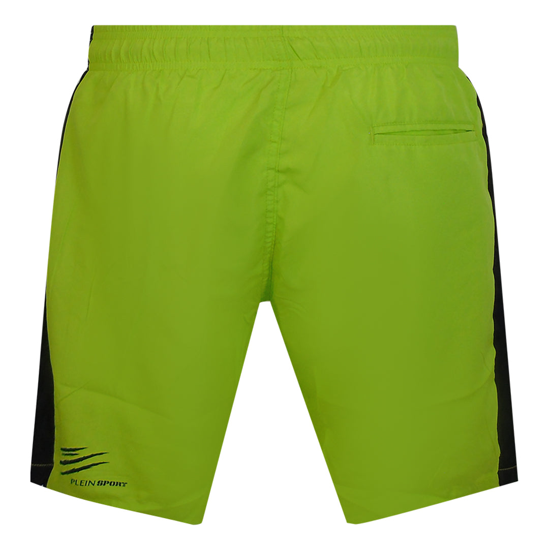 Plein Sport Vertical Logo Long Boardshort Yellow Swim Shorts
