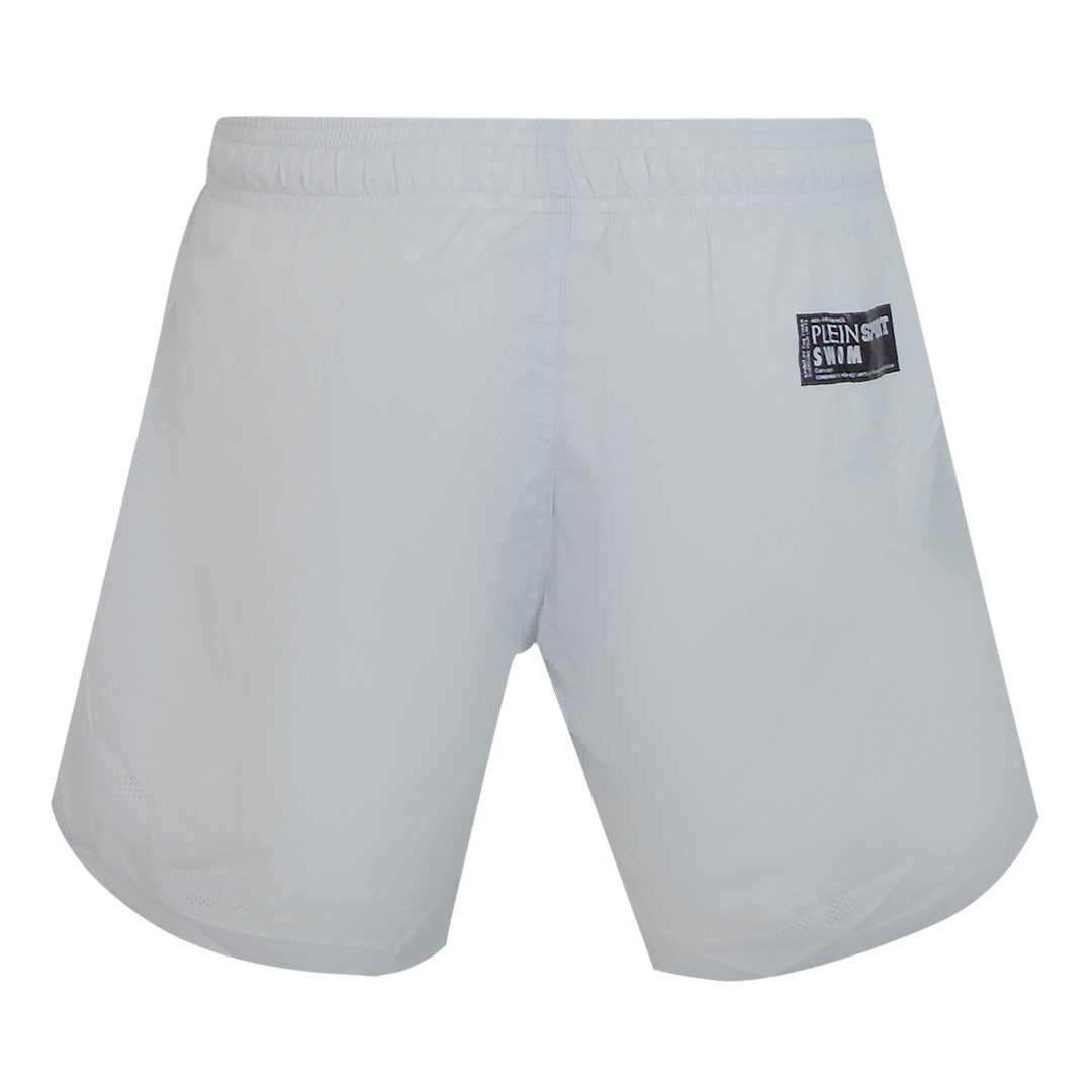 Plein Sport Monotone Logo Medium Boardshort Grey Swim Shorts