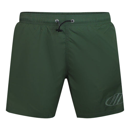 Plein Sport Monotone Logo Medium Green Beach Shorts
