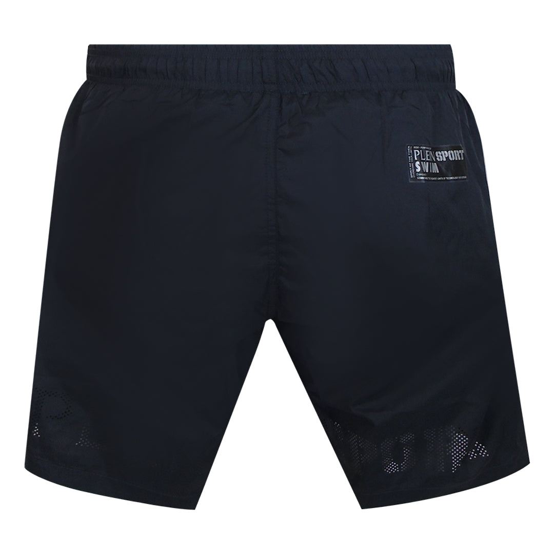 Plein Sport Monotone Logo Dark Grey Swim Shorts