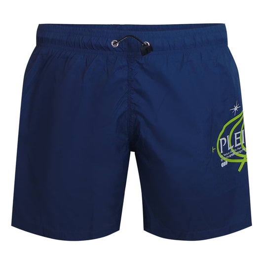 Plein Sport Geo Logo Navy Blue Swim Shorts