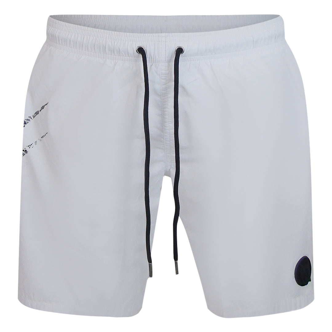 Plein Sport Scratch Logo White Swim Shorts