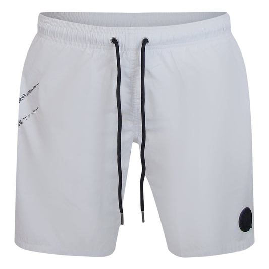 Plein Sport Scratch Logo White Swim Shorts