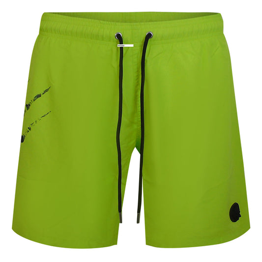 Plein Sport Scratch Logo Long Yellow Swim Shorts