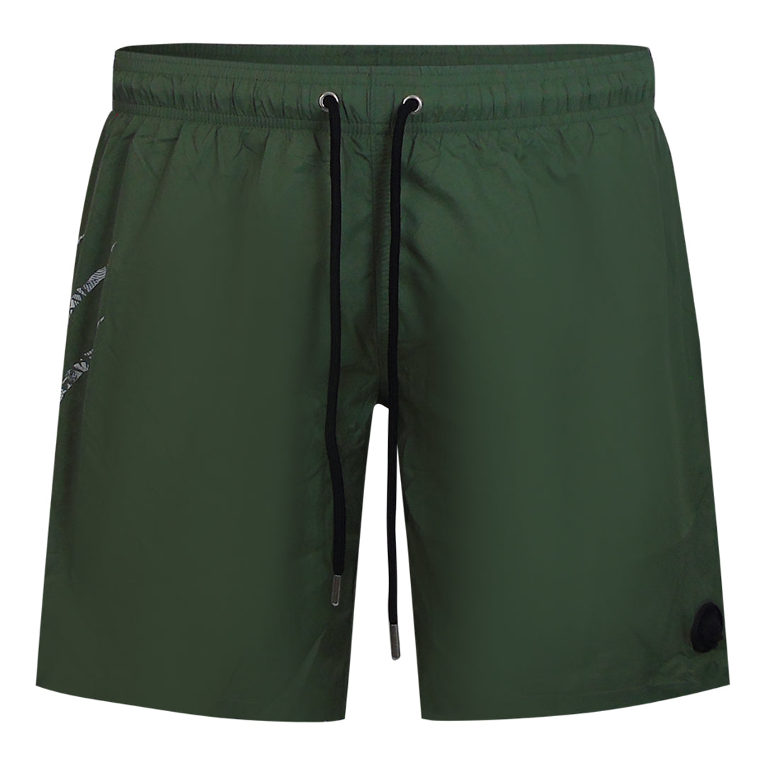 Plein Sport Scratch Logo Long Green Swim Shorts