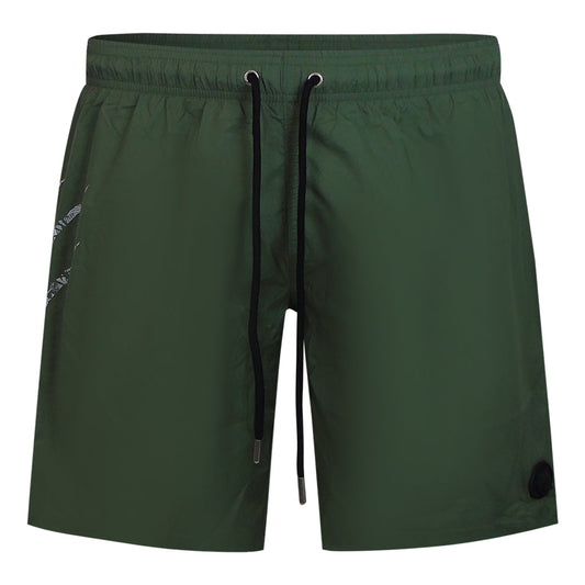 Plein Sport Scratch Logo Long Green Swim Shorts