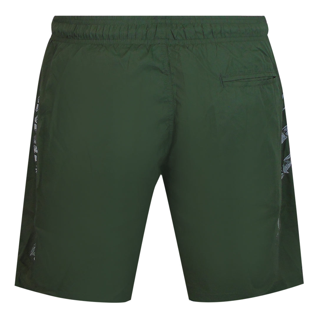 Plein Sport Scratch Logo Long Green Swim Shorts