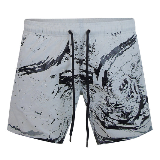 Plein Sport Water Tiger Logo Medium Boardshort Grey Swim Shorts