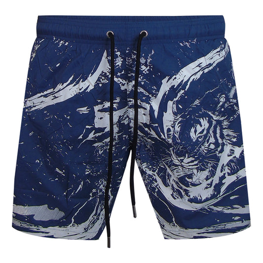 Plein Sport Water Tiger Logo Medium Boardshort Navy Blue Swim Shorts
