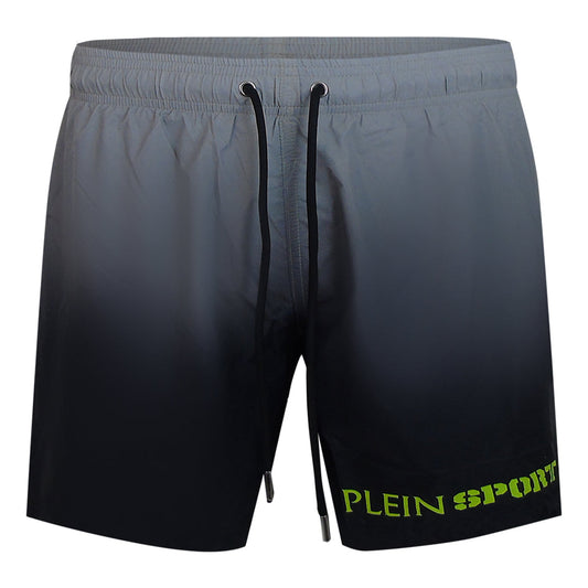 Plein Sport Gradient Medium Boardshort Black Swim Shorts