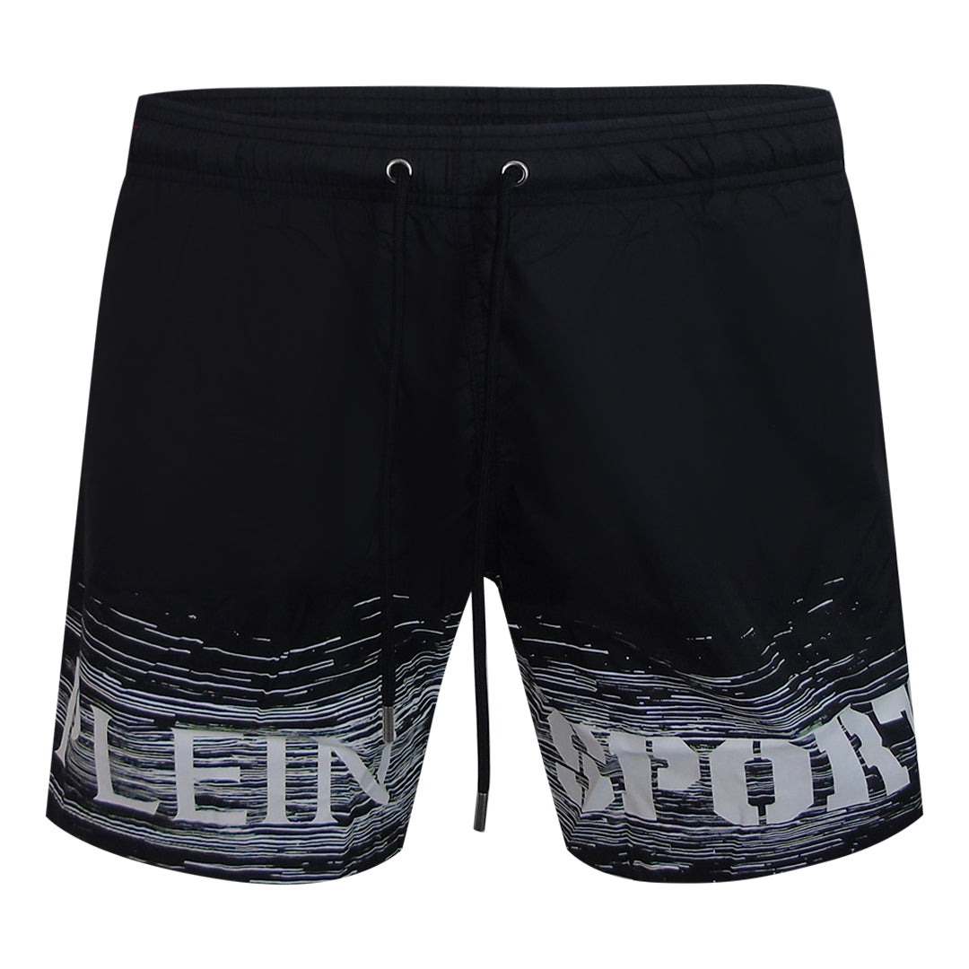 Plein Sport Shade Logo Medium Boardshort Black Swim Shorts