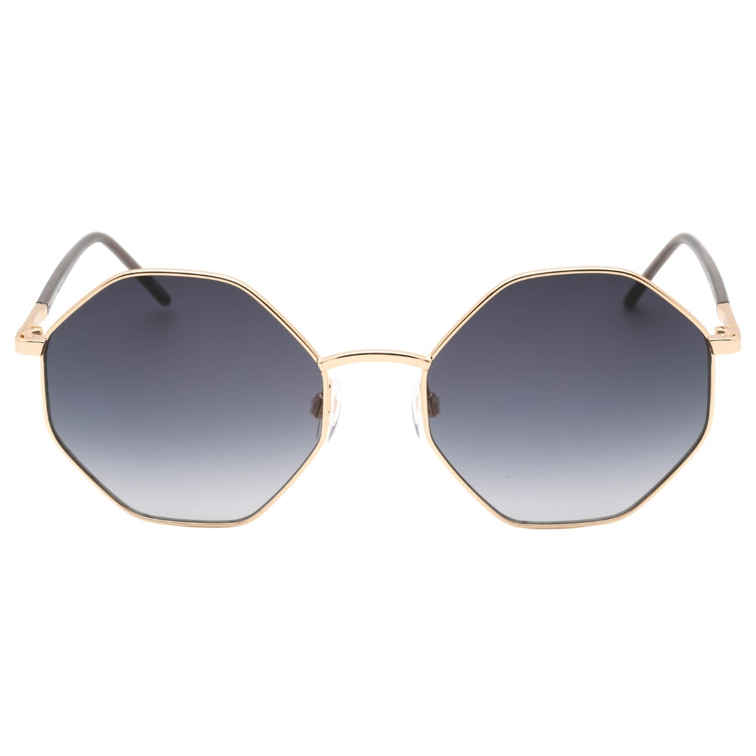 Love Moschino Dark Grey SF Hexagon Lens Rose Gold Sunglasses
