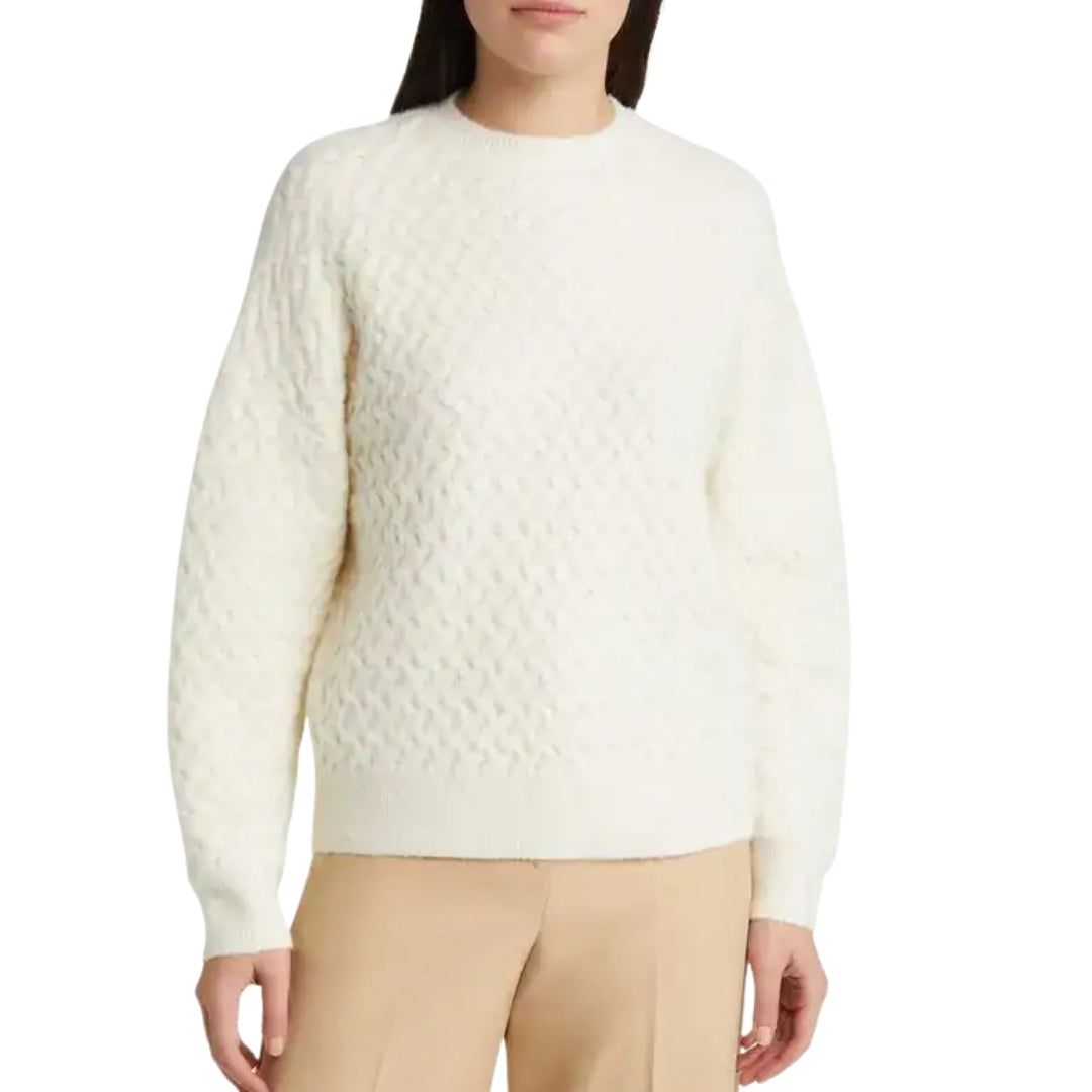 Ted Baker Morlea Horizontal Cable Ivory Crewneck Sweater