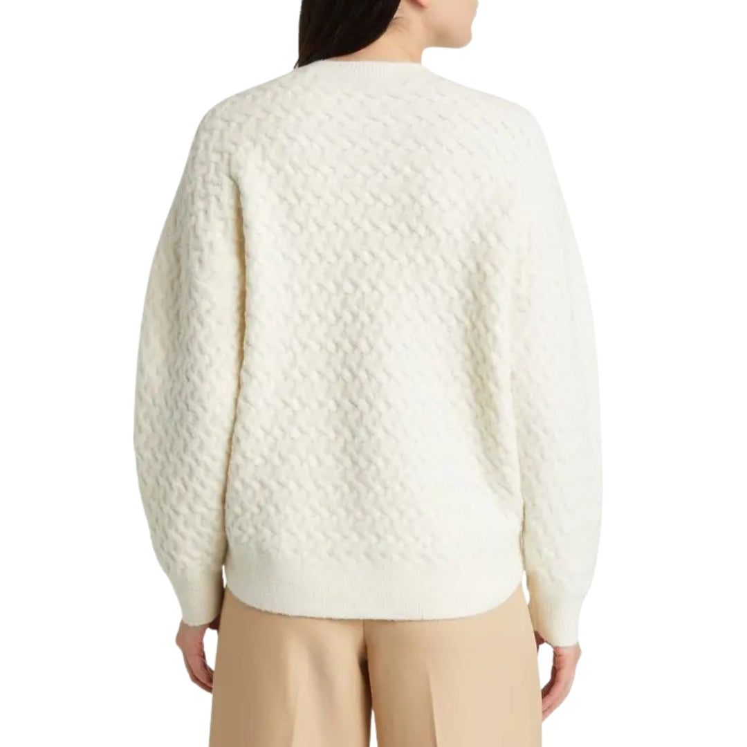 Ted Baker Morlea Horizontal Cable Ivory Crewneck Sweater