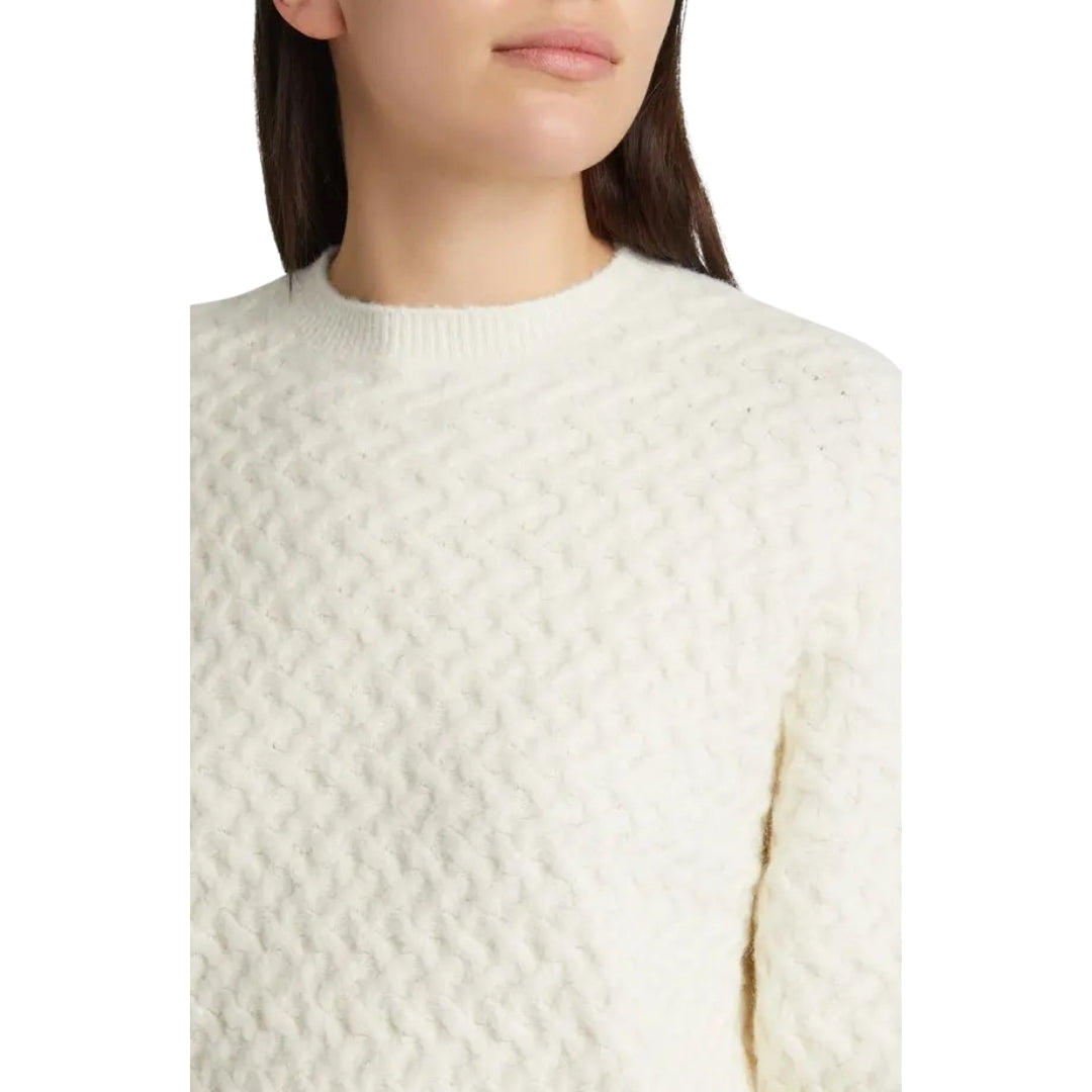 Ted Baker Morlea Horizontal Cable Ivory Crewneck Sweater