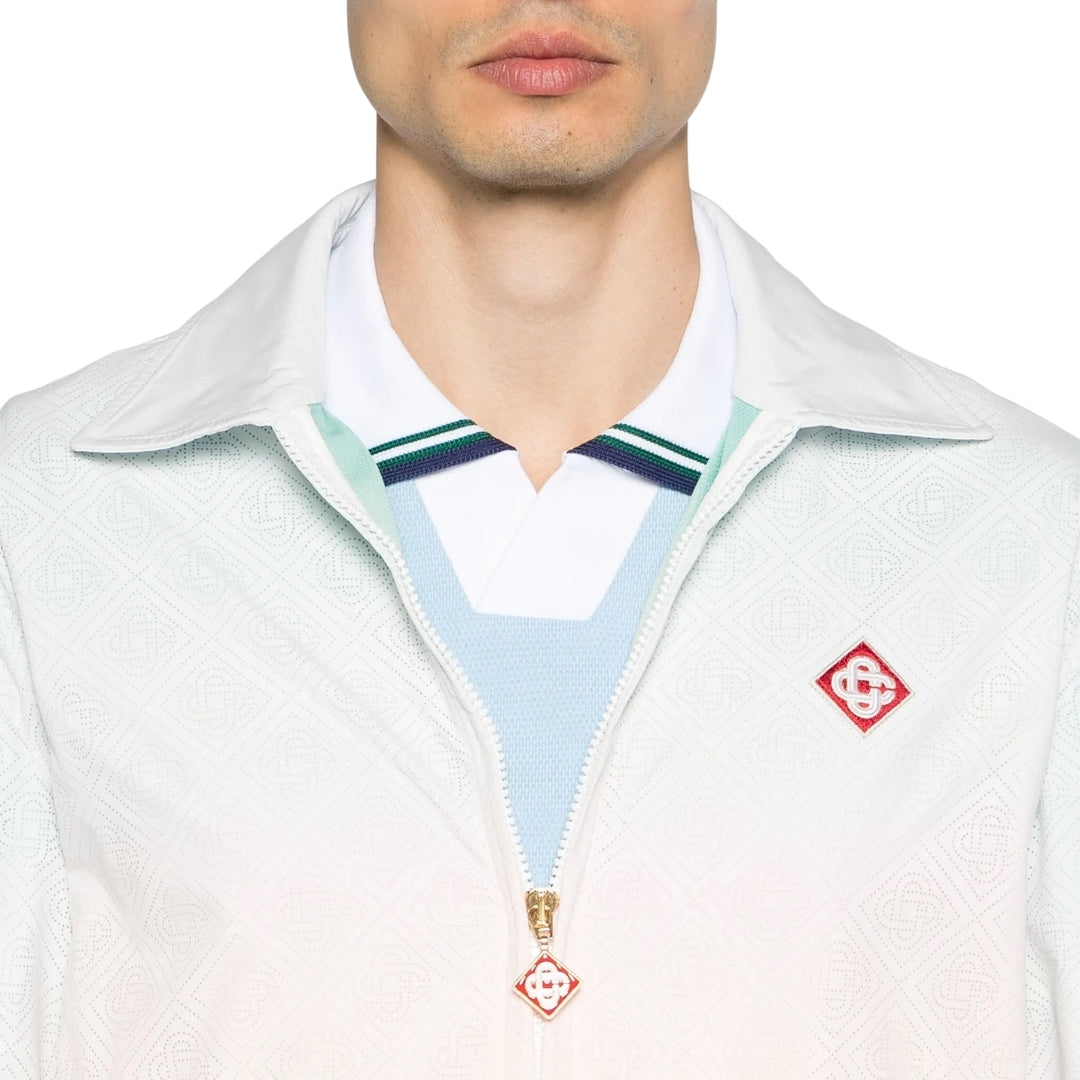 Casablanca Monogram Perforated Laser Cut Gradient White Jacket