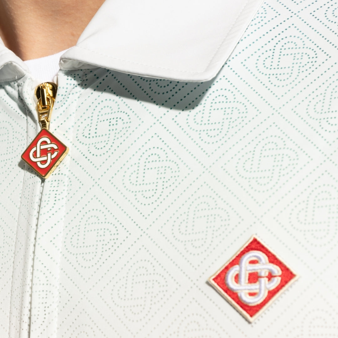 Casablanca Monogram Perforated Laser Cut Gradient White Jacket