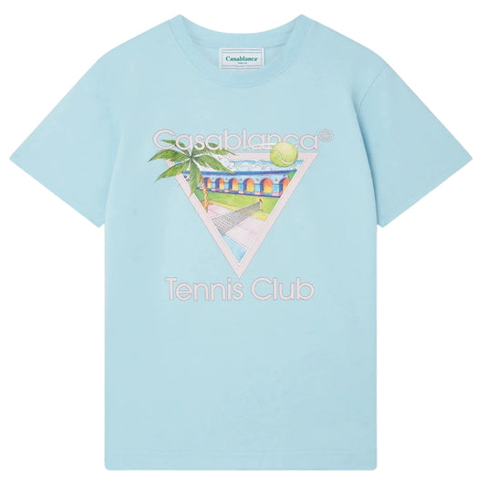 Casablanca Tennis Club Icon Pale Blue T-Shirt