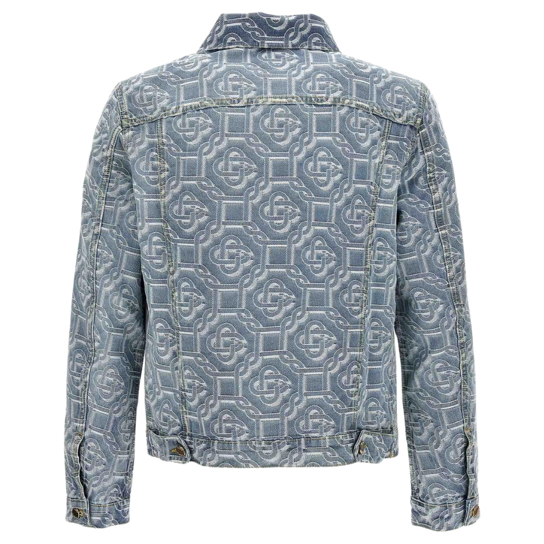 Casablanca Classic Monogram Bleached Blue Denim Jacket