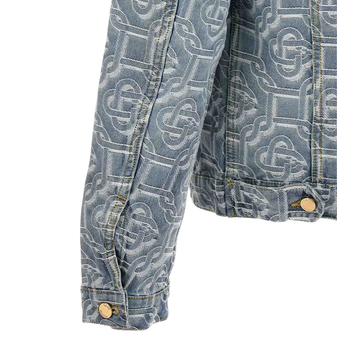 Casablanca Classic Monogram Bleached Blue Denim Jacket