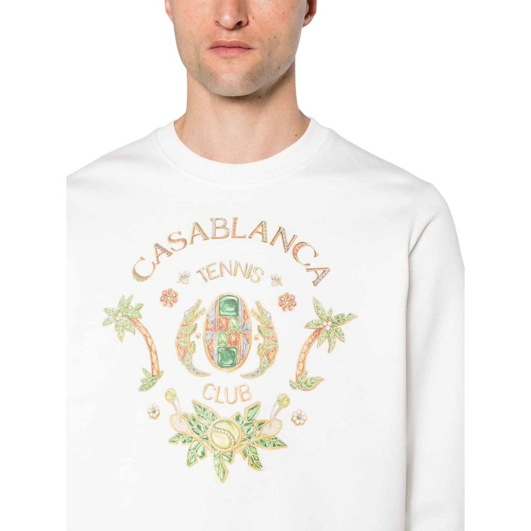 Casablanca Joyaux D' Afrique Tennis Club Printed White Sweatshirt
