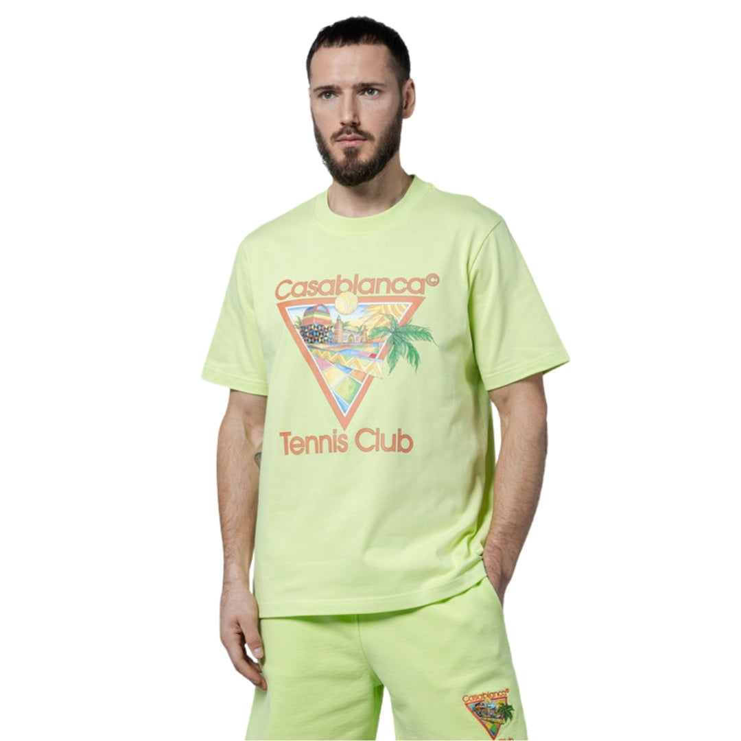 Casablanca Afro Cubism Tennis Club Pale Green T-Shirt