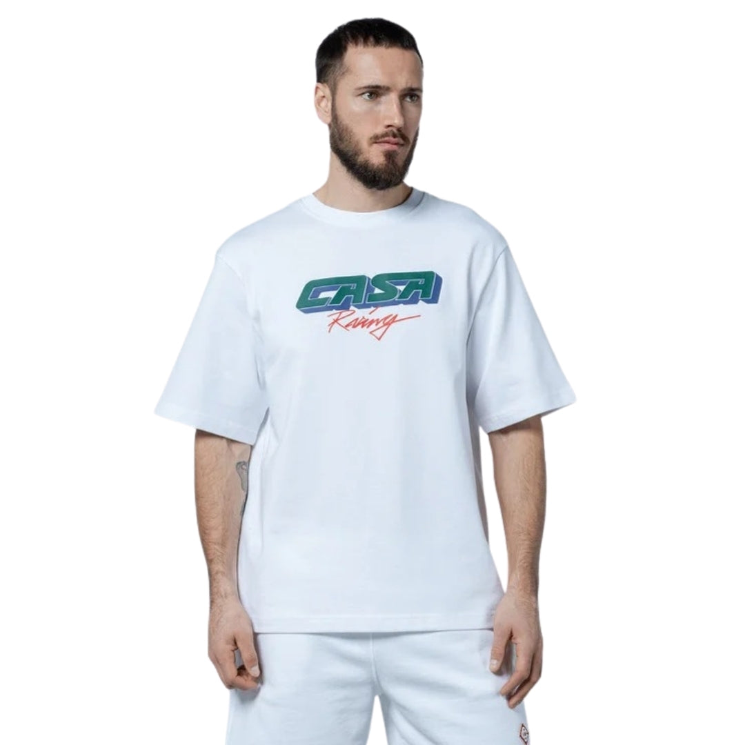 Casablanca 3D Printed Oversized Tee Casa Racing White T-Shirt