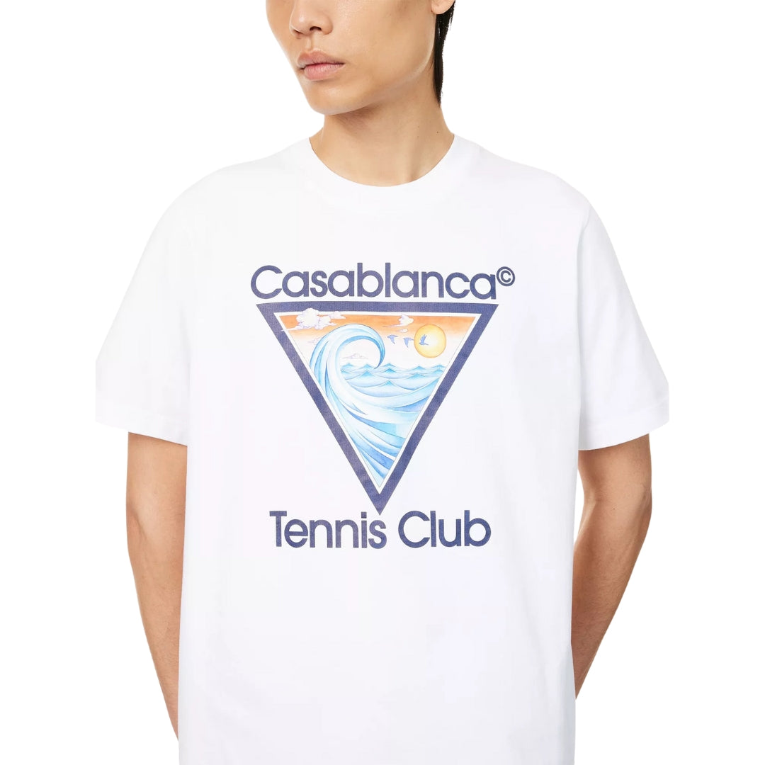 Casablanca Tennis Club Icon Crewneck White T-Shirt