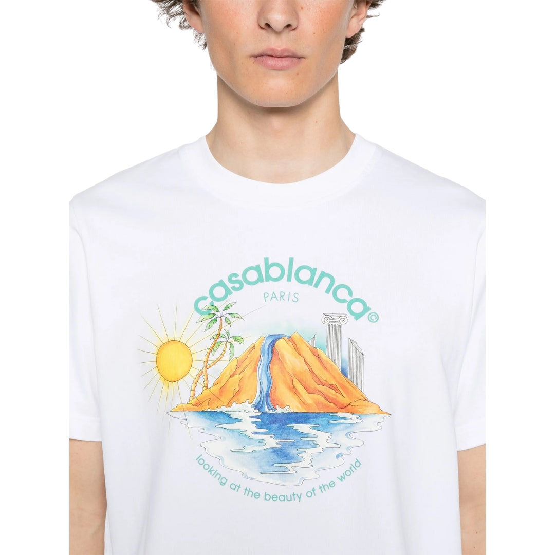Casablanca Oasis Printed White T-Shirt
