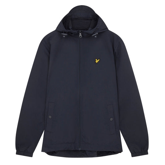 Lyle & Scott Branded Navy Blue Hooded Short Lightweight Jacket