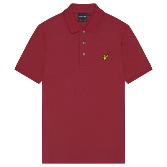 Lyle & Scott Brand Chest Logo Burgundy Polo Shirt