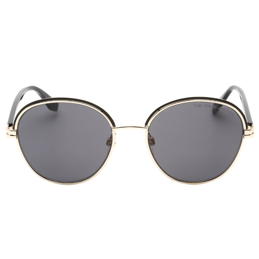 Marc Jacobs Round Grey Lensed Black Gold Sunglasses