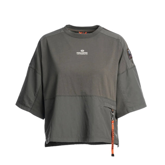 Parajumpers NEW BRANDY 251PWTSRE39 0322 0322 DARK MUD CROP T-SHIRT WOMENS S
