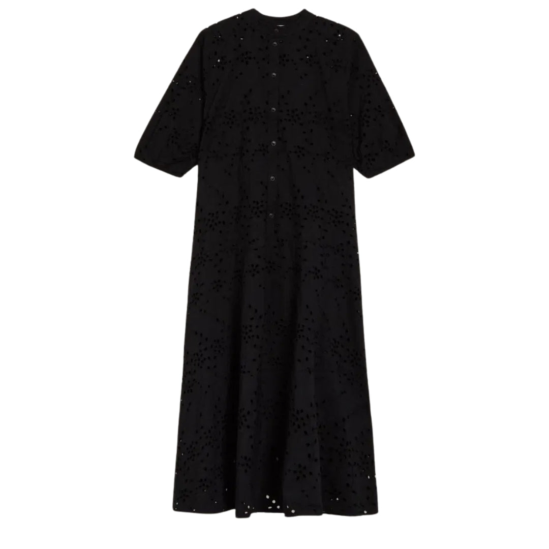 Ted Baker Nikaia Oversized Broderie Black Midi Dress