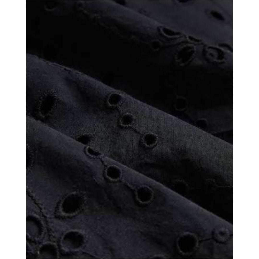 Ted Baker Nikaia Oversized Broderie Black Midi Dress