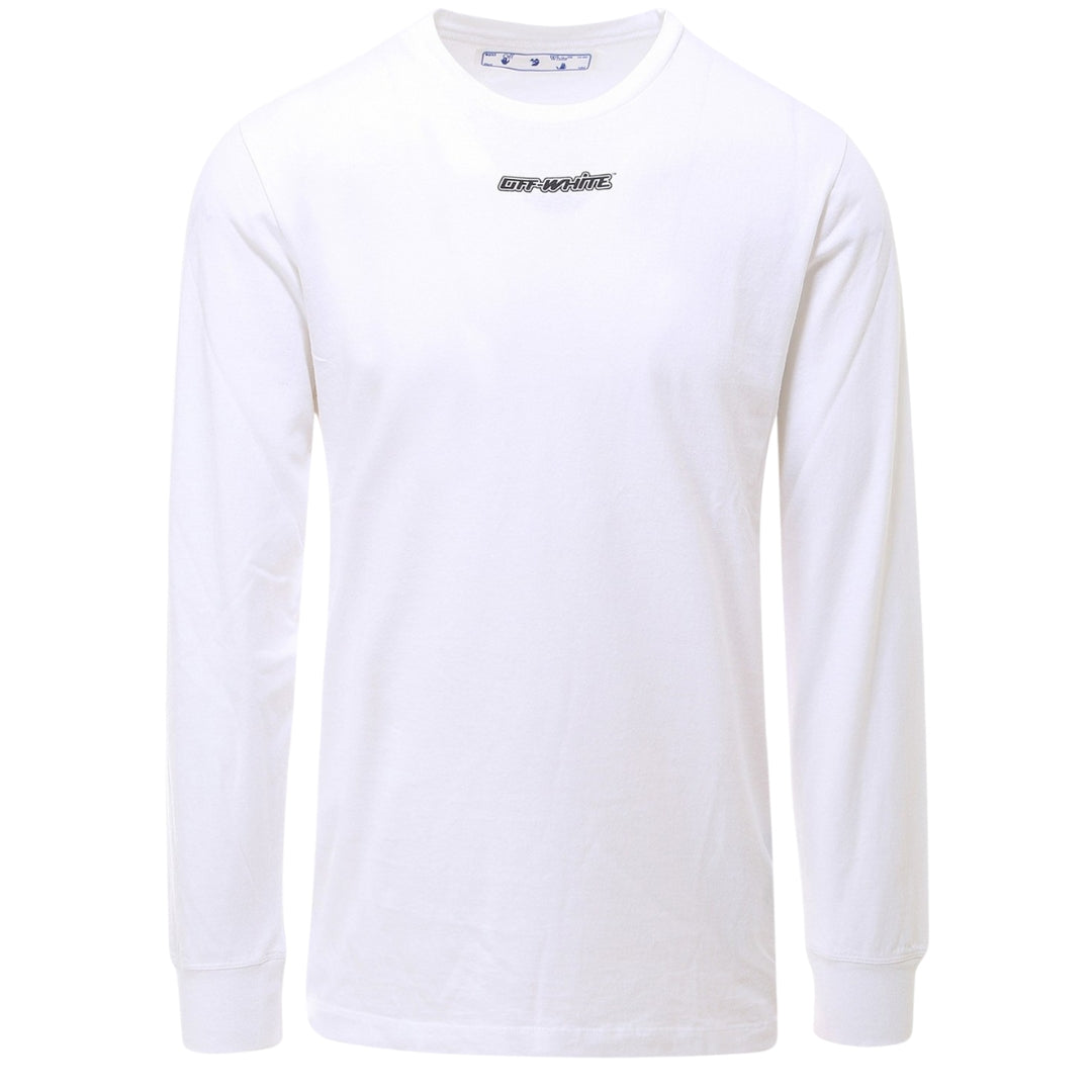 Off White Marker Logo White Long Sleeved T Shirt