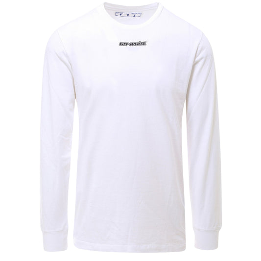 Off White Marker Logo White Long Sleeved T Shirt