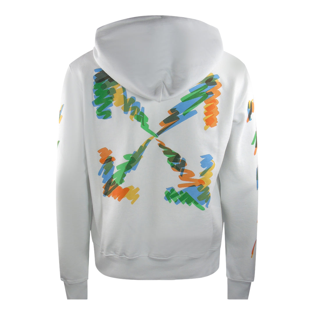 Off-White SMR Print Logo Slim Fit White Hoodie