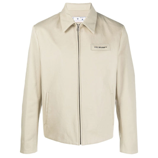 Off-White Bounce Zip Up Blouse Dark Sand Beige Jackets
