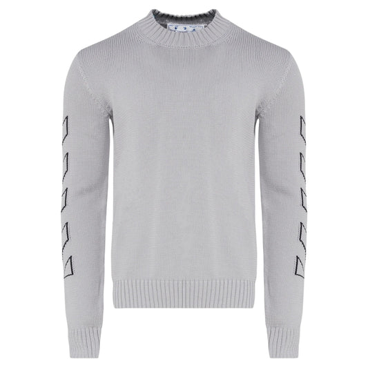 Off-White Diag Outline Medium Grey Knit Jumper M