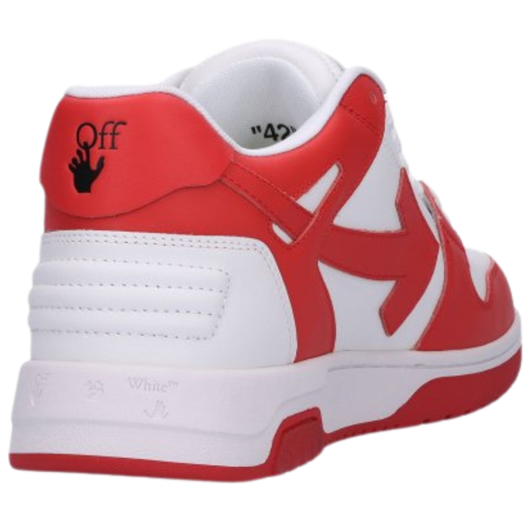 Off-White Out Of Office Low Top Red Leather Sneakers UK 7