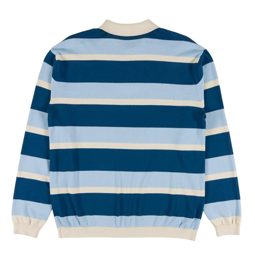 Parlez Pipe Lagoon Blue Long Sleeve Polo Shirt