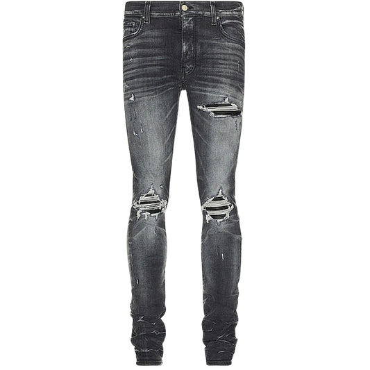 Amiri MX1 Leather Storm Grey Jeans