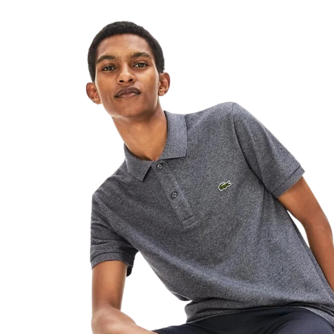 Lacoste Slim Fit Mouse Grey Pique Polo Shirt M